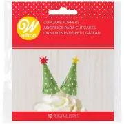 NEW 24 Christmas Tree Cupcake Toppers Wilton