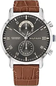 [Tommy Hilfiger] Mens Multi Dial Quartz Watch Kane with Leather Strap