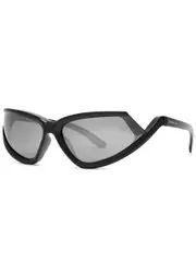 Balenciaga Narrow Wrap-around Sunglasses - Black Grey ONE SIZE