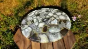 Brown Agate Stone Center Sofa Coffee Table Top Luxury Gemstone Countertop Decors