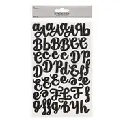 Script Alphabet Stickers Black, 167 Pieces