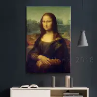 在飛比找蝦皮購物優惠-【免運】實木框畫 蒙娜麗莎 達文西代表作品 意大利畫家達芬奇