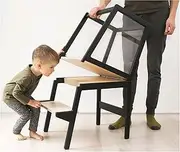 Foldable Learning Tower, Helper Tower/Kids Table, Convertible Ladder & Table, for One or Two Kids - All in One, Learning Stool, Kitchen Step Stool