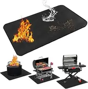 Large Under Grill Mats for Outdoor Grill, Double-Sided Fireproof Deck and Patio Protector Mat, BBQ Mat for Under BBQ, Waterproof Oil-Proof Grill Floor Pads Fire Pit Mat Fireplace Mat (120 x 190 cm)
