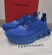 Salvatore Ferragamo Women Blue Sneaker Shoes 7.5 M New In Box