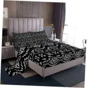 Tribal Boho Aztec Bed Sheets Black White Ethnic Bohemian Sheet Queen Multi 12