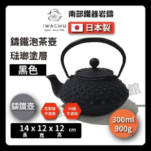 【IWACHU 岩鑄】0.35L 3型鑄鐵壺｜急須平アラレ｜黑色｜茶色｜附濾網(日本南部鐵器)