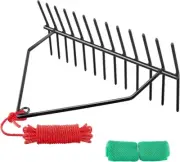 24" Aquatic Weed Rake, 8.6" Steel Rod Lake Weed Cutter, One-Piece Welding, No...