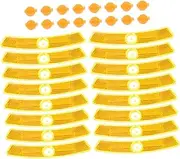 EXHUMKY Bicycle Reflective Sheets 16 Pack Front Rear Bikes Lights Road Bike Reflectors for Visibility Safety