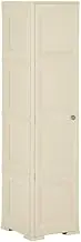 Plastic Cabinet 40x43x164 cm Wood Design Angora White,Multipurpose Storage Cabinet with Ample Space and Wood Effect for Home, Office, and Storage Room Living Room Furniture