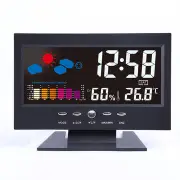 Digital Lcd Thermometer Hygrometer Screen Weather Forecast Temperature Trend Calendar Snooze Alarm Clock