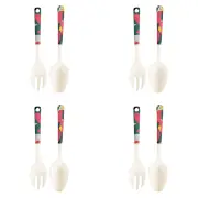4x 2pc Urban Melody Bamboo Fibre Spoon/Fork Salad Servers Kitchen Utensil Set