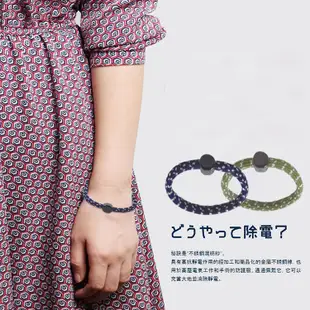 日本製強導電纖維防靜電手環 (抗靜電 防靜電 手環 日本製手環) M 深邃海銀