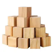 50Pcs Wood Cube Square Blank Wood Blocks for Puzzle Making, Crafts, and DIY Projects Wood color