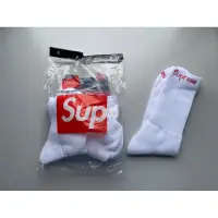 在飛比找蝦皮購物優惠-Supreme Crew Socks 白襪 長襪 白色 襪子