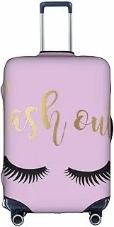 [pvinnk] Eyelash Print Protective Luggage Cover Elastic Washable Suitcase Travel Gear Protector, White, Medium