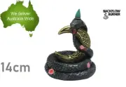 14cm Black Snake Backflow Burner Incense Holder Ornament Statue Figurine Gift