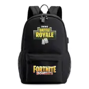 Fortnite Backpack USB Charge Luminous Travel School bag Girl Boy Capacity Laptop Mochilas For Teenagers Blue