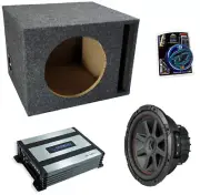 Kicker 43CVR102 10" 400W RMS 2 Ohm Sub, HA-A400.1 800W Amp & 110VH Sub Box