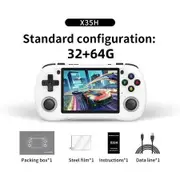 10000+ Games Retro Video Handheld Game Console with 3.5-inch 4:3 IPS Screen,OS Linux System,32+64G Color White