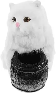 jojofuny Plush Cat Pen Holder Animal Pencil Holder Animal Figurines Simulation Cat Plush Mini Animal Figurine Stuffed Doll Model Simulation Cat Doll White Pp Cotton