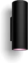 Philips Hue White & Color Ambiance Appear Outdoor Wall Light (1,180 lm), Dimmable Wall Lamp for Hue Lighting, 16 Million Colors, Smart Control, Black