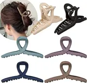 Whaline 6 Morandi Color 4.3 Inch Nonslip Jaw Strong Hold Matte Butterfly Clamp Hair Styling Accessories for Women Girls - Thin, Thick, Fine Hair