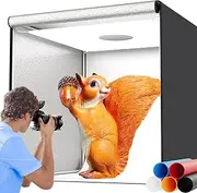 Photo Studio Light Box for Photography: RUIKCA 32"X32"/80X80 cm Large Lightbox for Product with 3 Stepless Dimming Light Panel 210 LED, Photo Shooting Tent with 5 Color Backdrops
