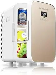13.5L Portable Mini Car Refrigerator, Car Home Dual-Use Cosmetic Dormitory Refrigerated Fresh-Keeping Box, for Outdoor Trip, Bedrooms, Offices