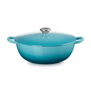 【Le Creuset】琺瑯鑄鐵媽咪鍋26cm(加勒比海藍/雪紡粉/海岸藍/水晶紫/藍鈴紫)