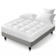 Home King Mattress Topper Bamboo Fibre Pillowtop Protector
