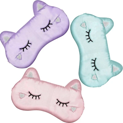 Cute Eye Mask for Sleeping 3 Pieces Cartoon Fox Cat Dog Face Eye Cover Funny Ani