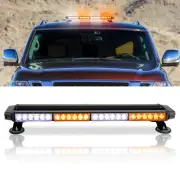 54 LED Strobe Light Bar Winter Emergency Warning Double Side Rooftop Amber/White