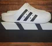 adidas Adilette Clog Sandal Slide White Black FY8970 Men's Size 13 New