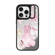 iPhone 16 Pro Mirror Ring Stand Case MagSafe Compatible Pink clothes set