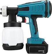 Cordless Paint Sprayer, HVLP Electric Portable Paint Spray Gun Battery Powered Brushless with 2 Spray Patterns Ideal for Home Interior Exterior