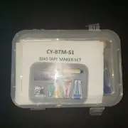 BOX of BINDER BINDING SNAP ON FOOT BIAS TAPE MAKER AWL PIN SET for SEWING QUILT