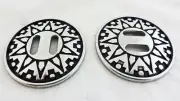 Pair Southwest Jeremiah Watt Slotted Conchos Horse Tack Slots Stainless Steel