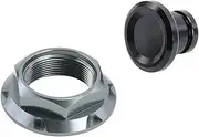 jininghaibo Motorcycle CNC Aluminum Front Fork Upper Top Triple Clamp Screw Cap Nut Accessories Compatible With NINJA400 Ninja 400 Z400 Z 400(Titanium-black)