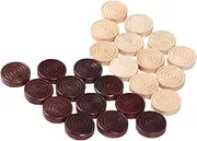 24 Pieces Wooden Checkered Drawing Set, Backgammon Chess Stacking Replacement Parts