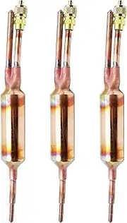 REAXOAL 3 PCS Filter Drier Refrigerant Liquid Line with Charging Valve,25GR 1/4 X 1/4