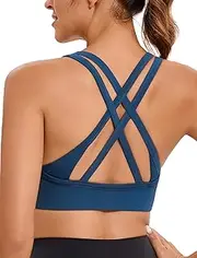 [RUNNING GIRL] Sports Bra for Women High Support, Criss-Cross Back Padded Strappy Sports Bras Yoga Bra with Removable Cups