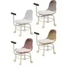 Mobile Low Rolling Stool Kids Swivel Chair with Back Support