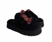UGG WOMEN TAZZLE BLACK SHEARLING SUEDE PLATFORM SHOES US 6 / EU 37 / UK 4