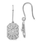 14k White Gold Real Diamond Vintage Earrings