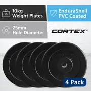 CORTEX 10kg EnduraShell 25mm Standard Plates (Set of 4)