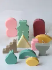 Geometric Shape Candle Mold Soap Making Silicone Molds DIY Cake Fondant Moulds