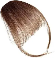 Wispy Bangs Hair Clip,Real Human Hair Bangs Forehead Clip on - Everyday Girlfriend Wife Hair Extensions Bangs with Temples for Stage, Travelling