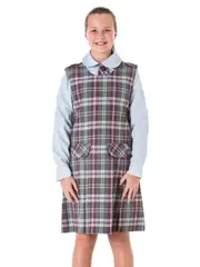Grey & Maroon Plaid Tunic