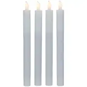 Northlight Set of 4 Solid White LED Flameless Flickering Wax Taper Candles 9.5"